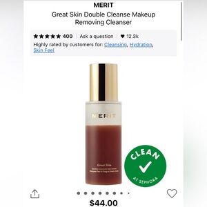 Merit Great Skin Double Cleanse Makeup Removing Cleanser